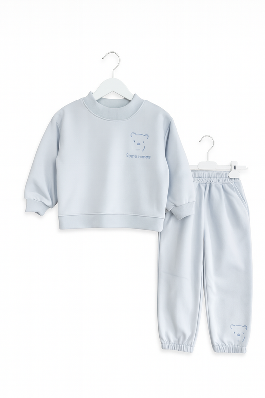 Baby Blue Fleece Bear Tracksuit