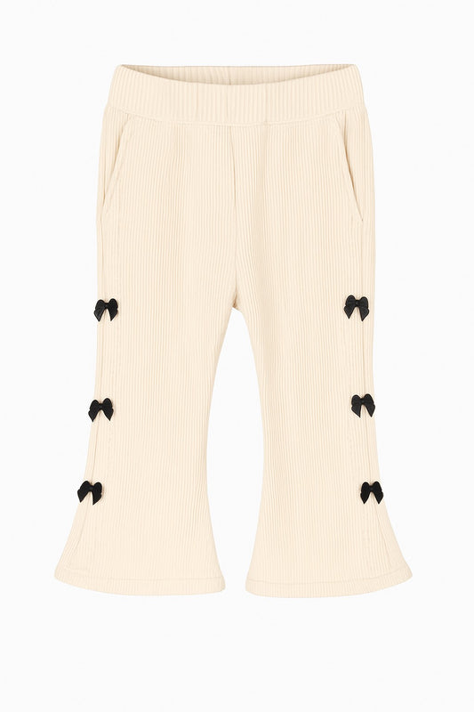 Fleece Flare Pant with Black Bow