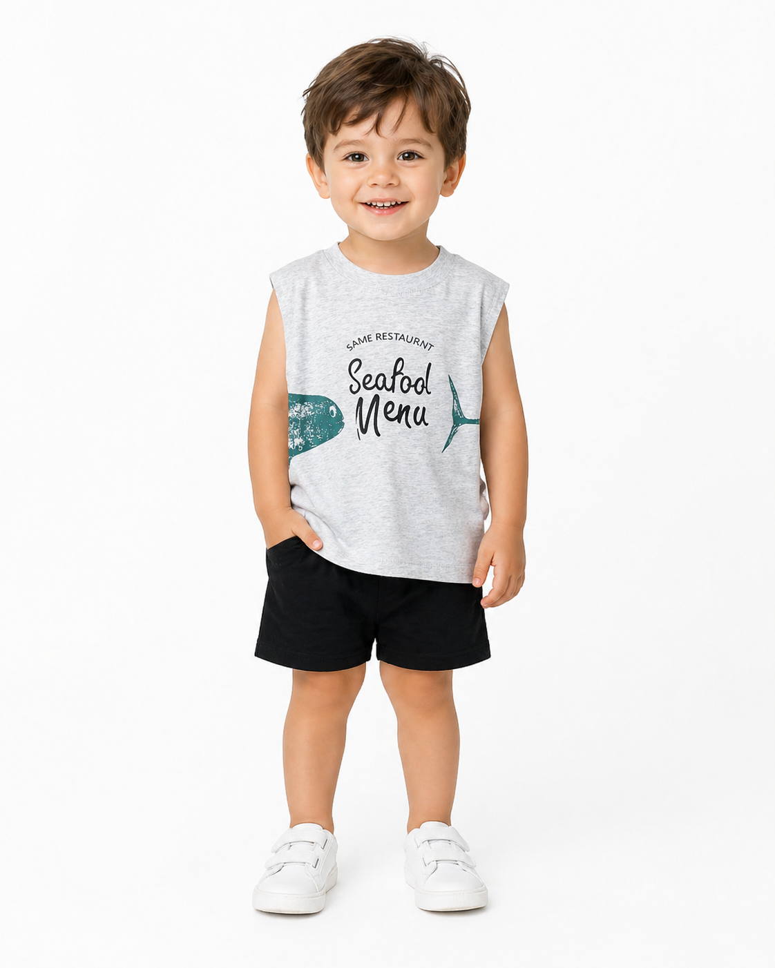 Boys Printed T-Shirt & Shorts Set