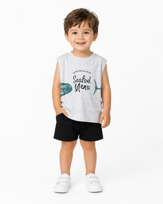 Boys Printed T-Shirt & Shorts Set