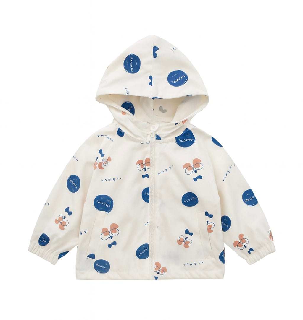 White Hooded Zip-Up Jacket