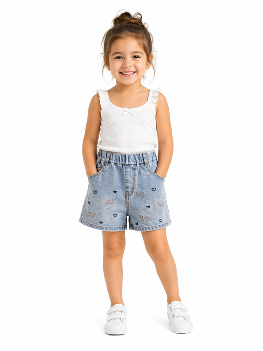 Light Wash Denim Shorts