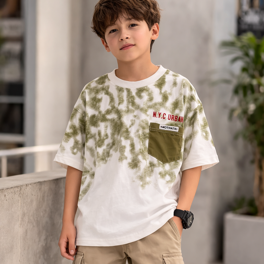 Urban Graphic T-Shirt with Pocket Detail