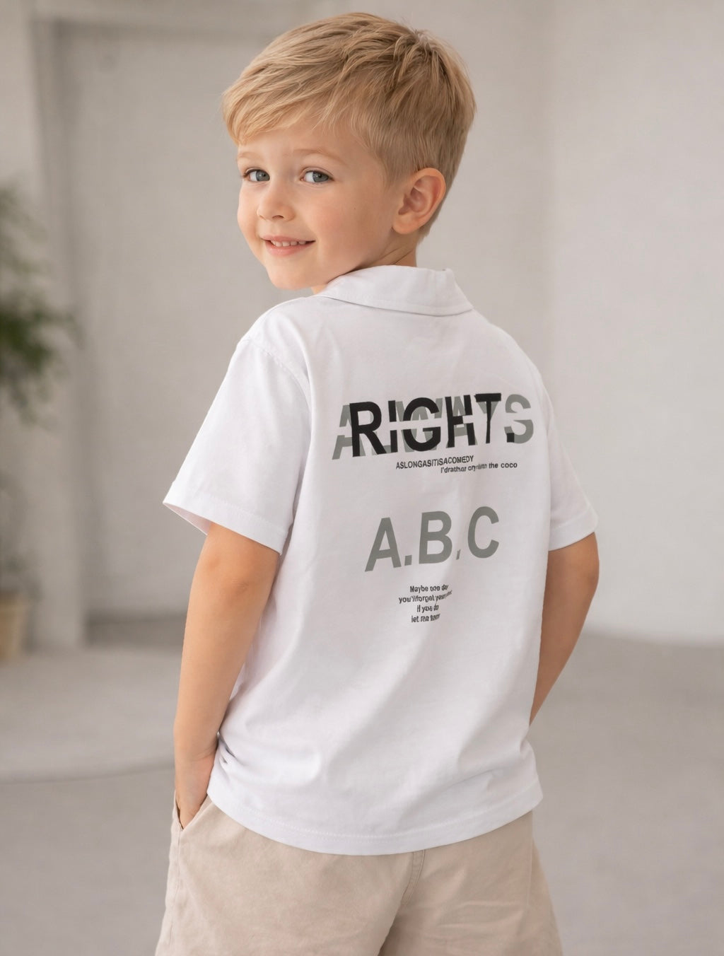 White “Simple” Polo T-Shirt