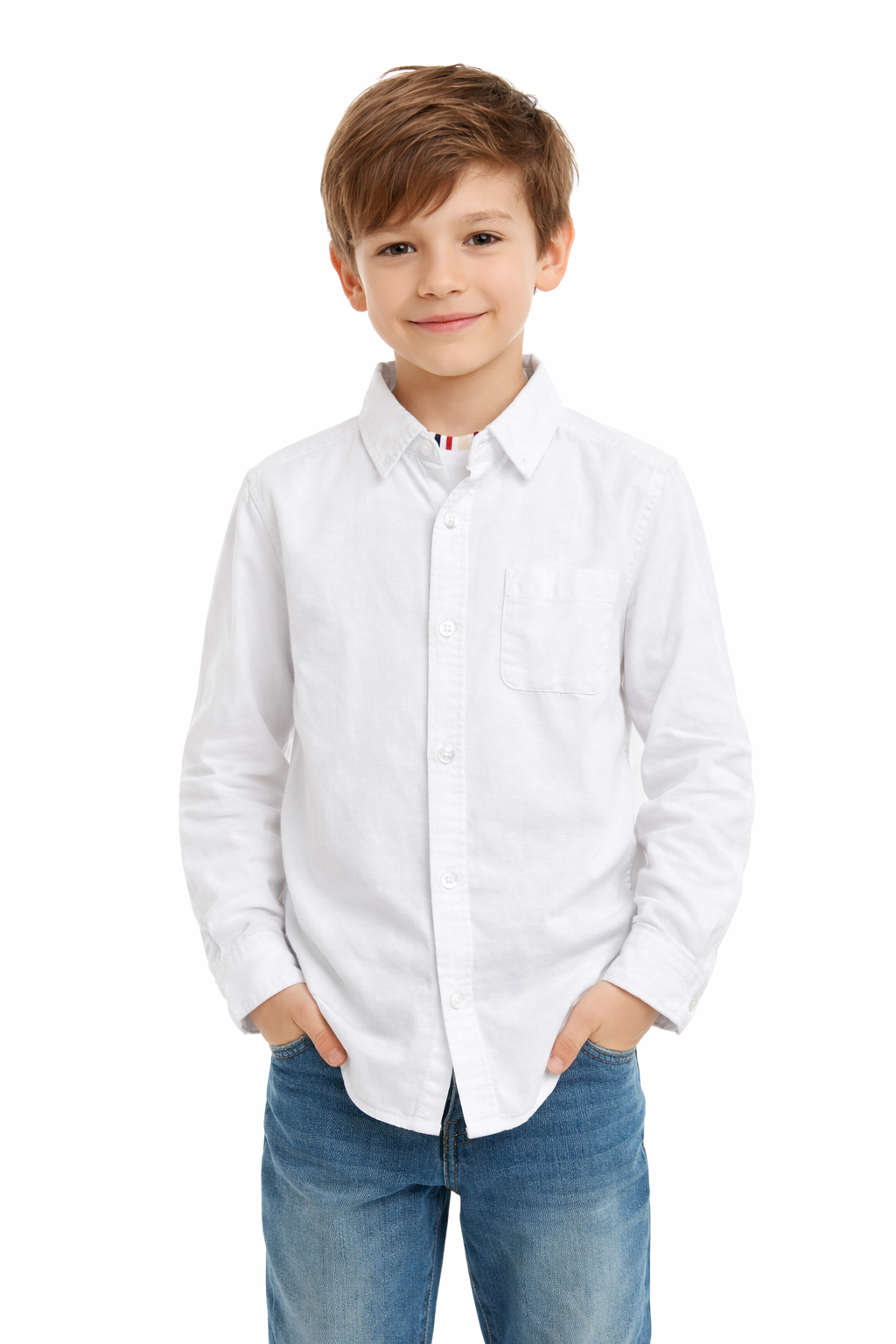 Crisp White Button-Down Shirt