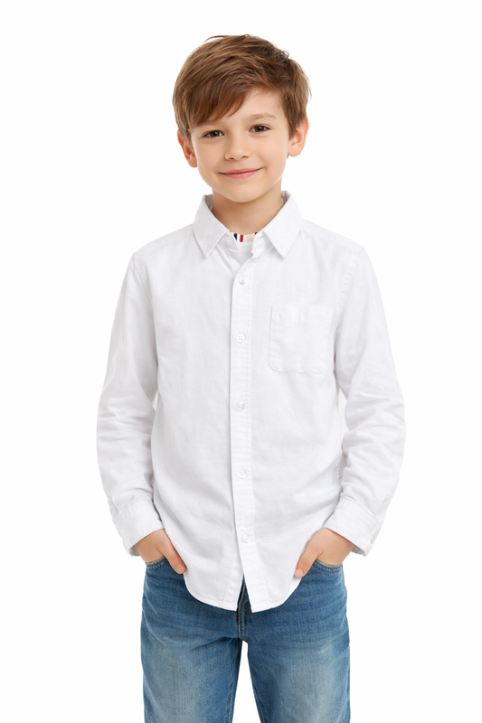 Crisp White Button-Down Shirt