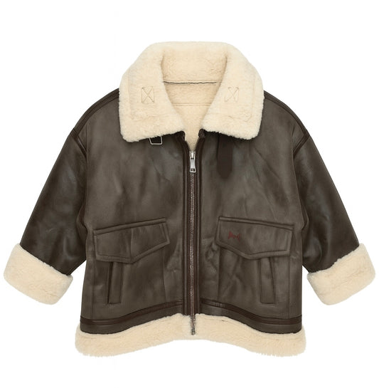 Brown Faux Leather Jacket