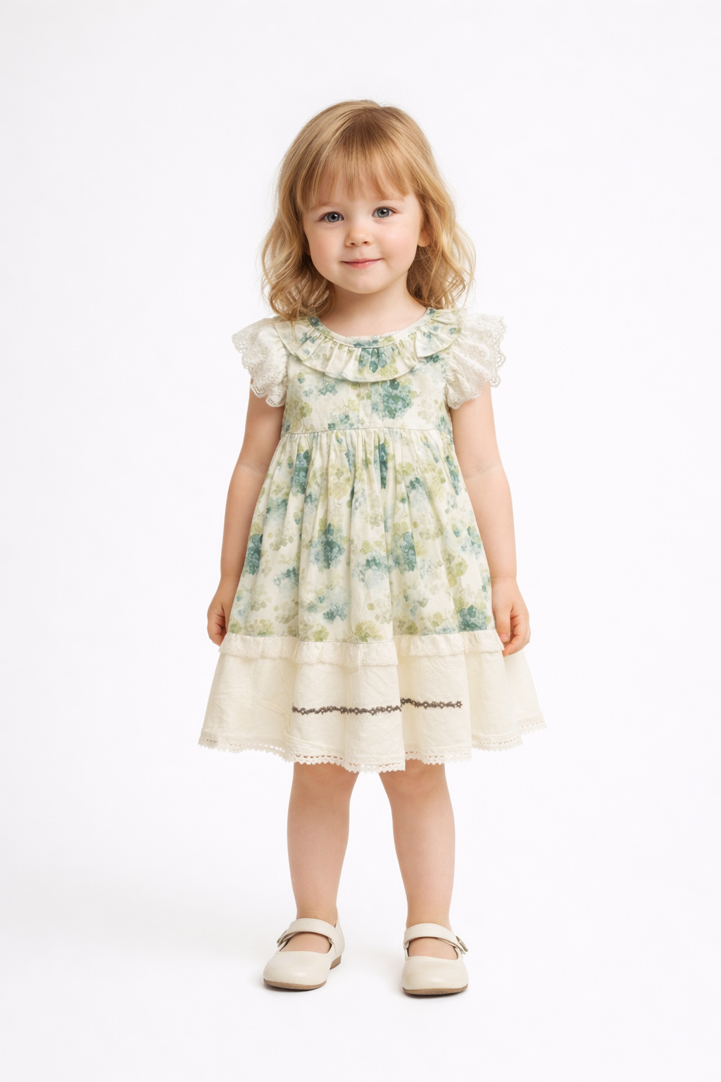 Floral Lace Toddler Dress – Soft Pastel