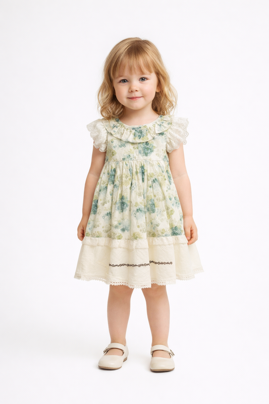Floral Lace Toddler Dress – Soft Pastel