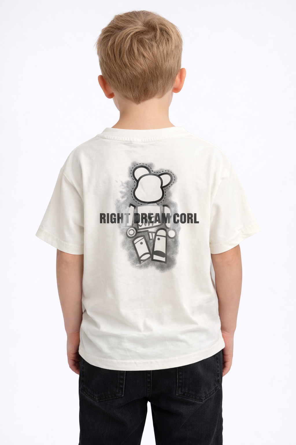 Boys Minimal White Graphic T-Shirt