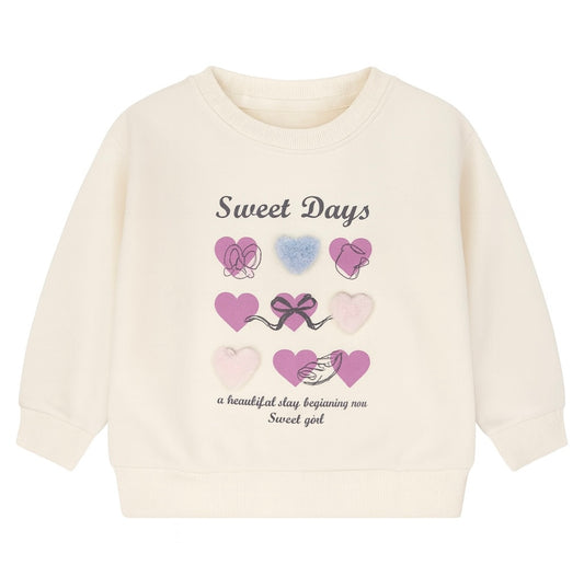 Cream Sweatshirt with 'Sweet Days' Graphic