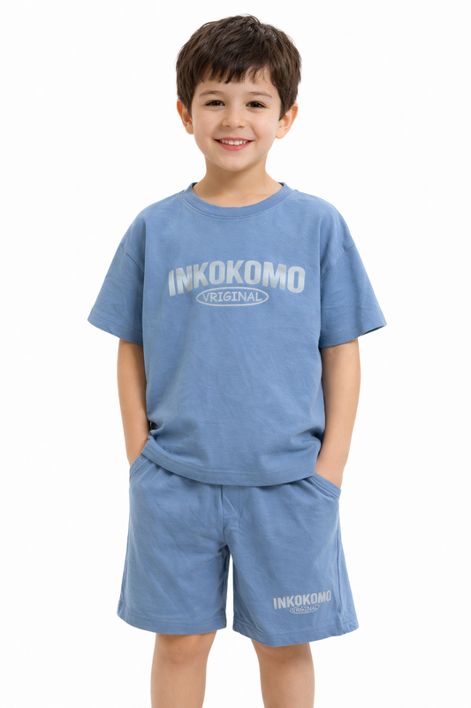 Blue T-Shirt & Shorts Co-ord Set