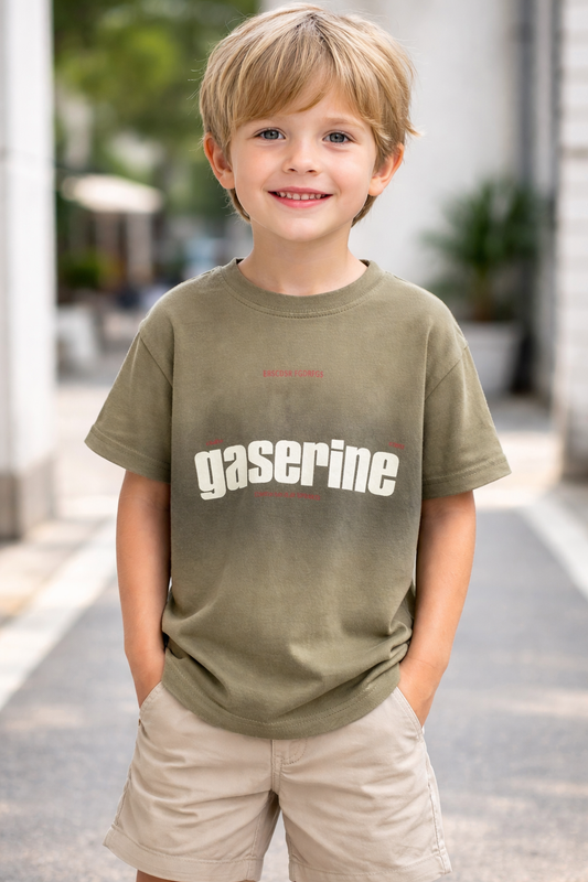 Boys Olive “Gaserine” Graphic T-Shirt