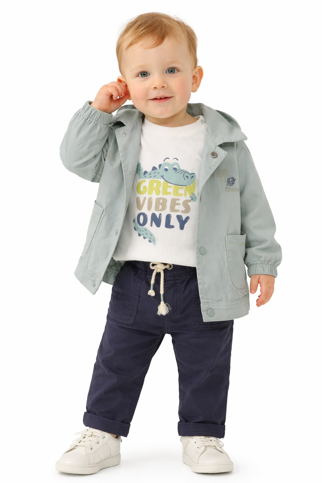 Toddler “Green Vibes Only” Jacket & Pants Set