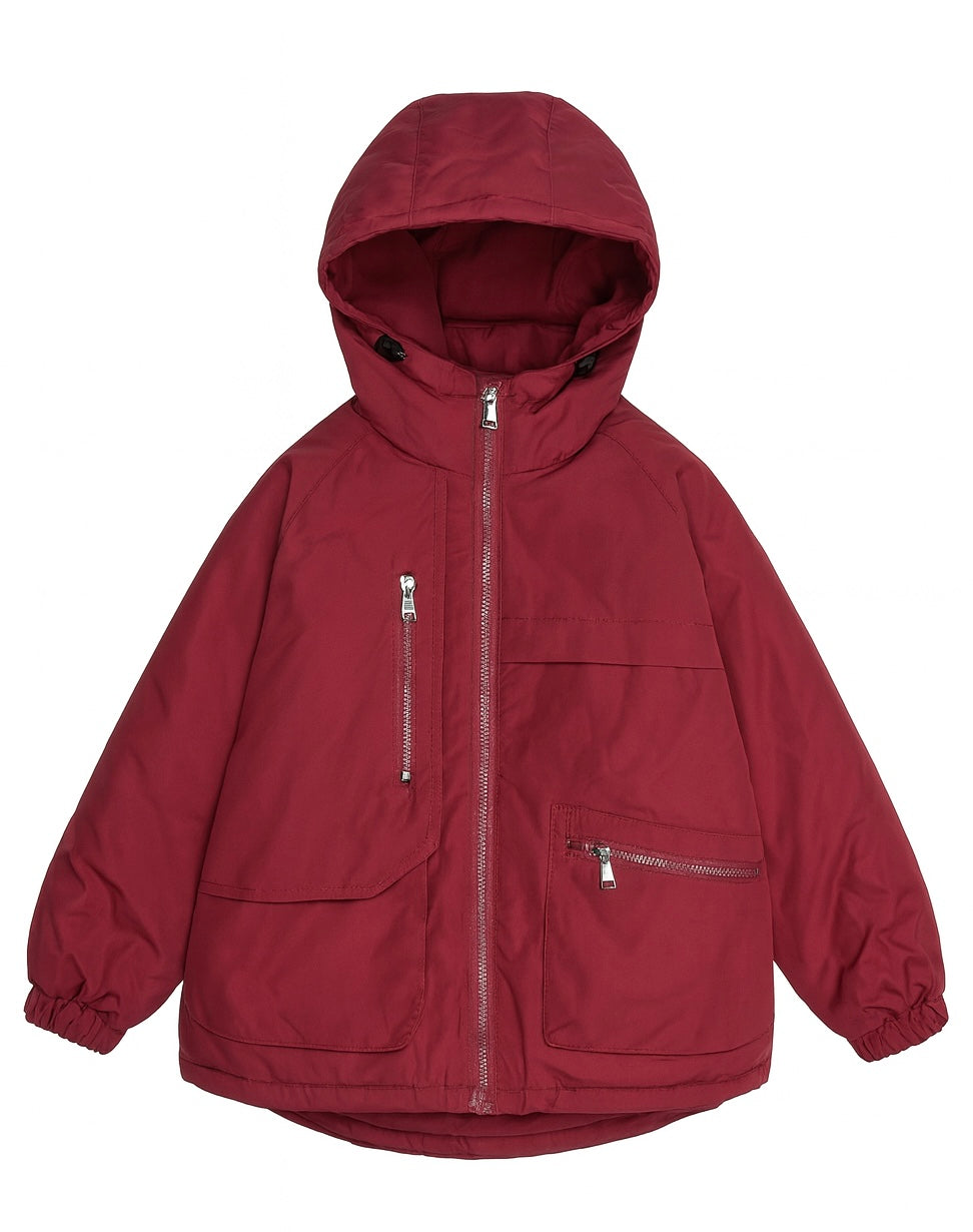 Burgundy Hooded Winter Jacket