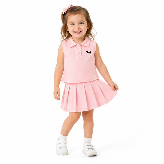 Sweet Blush Pleated Skirt Set