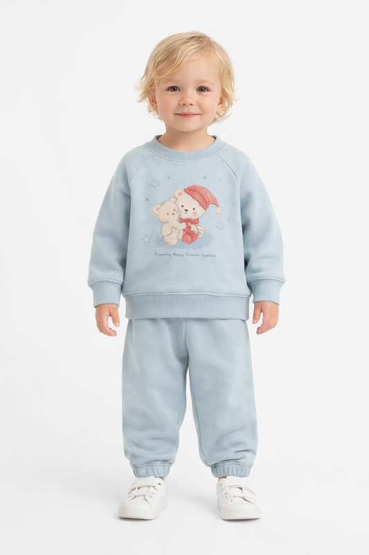 2 Piece Set – Light Blue Teddy & Puppy Design