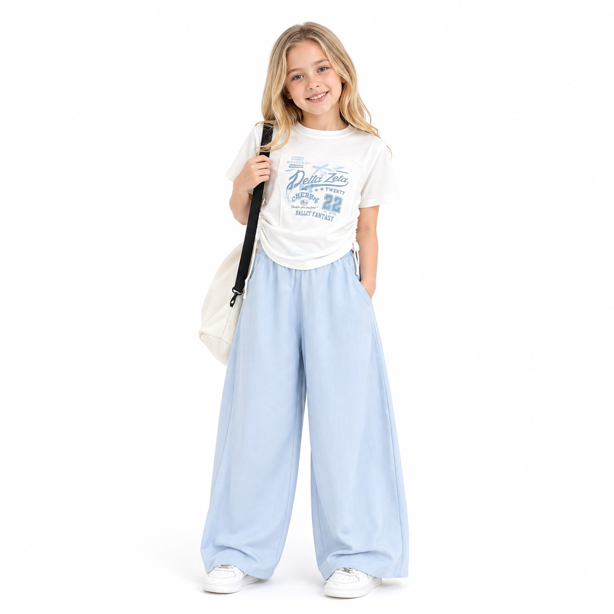 Chill Vibes Graphic Tee & Flowy Wide-Leg Pants Set