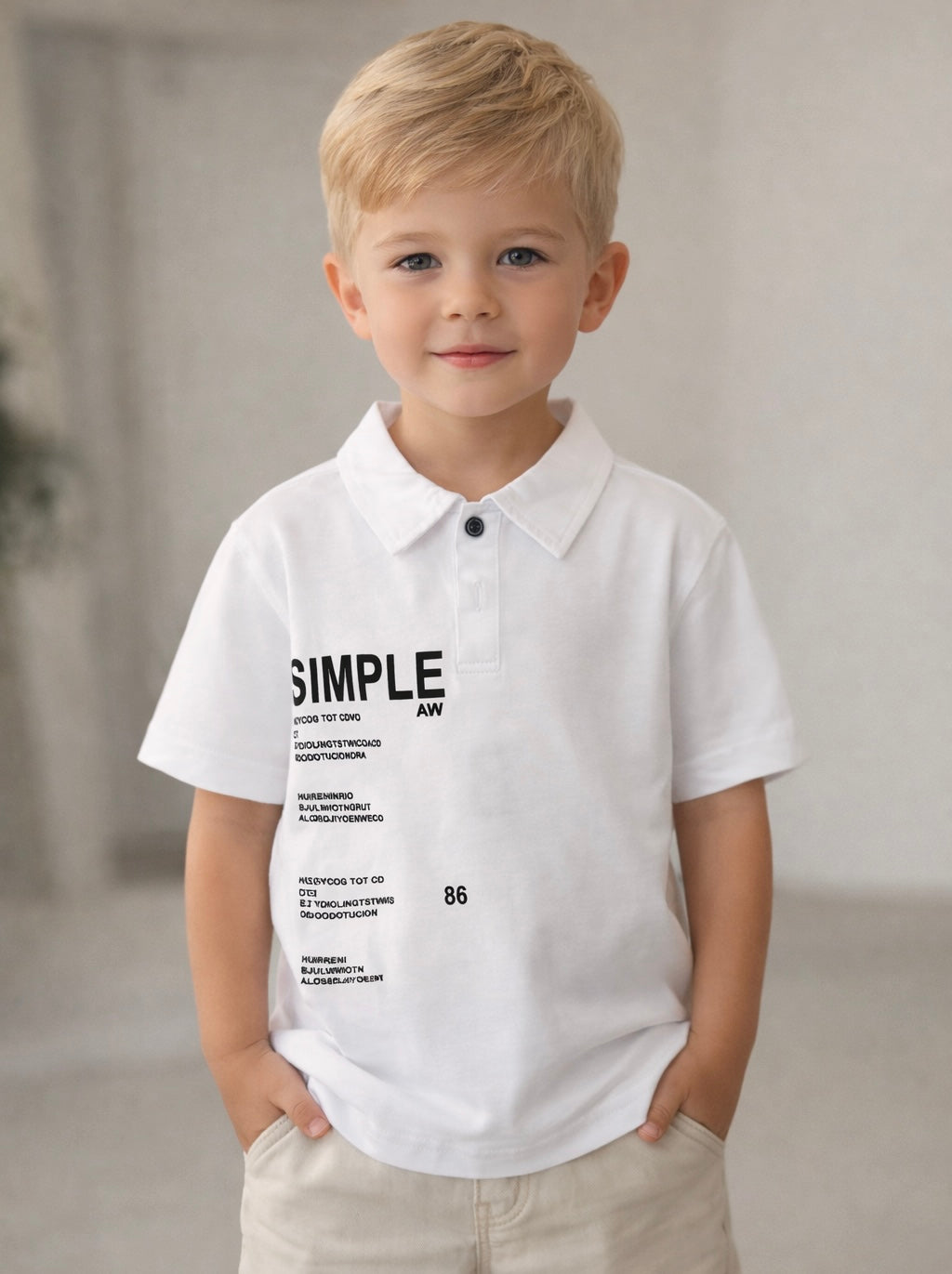 White “Simple” Polo T-Shirt