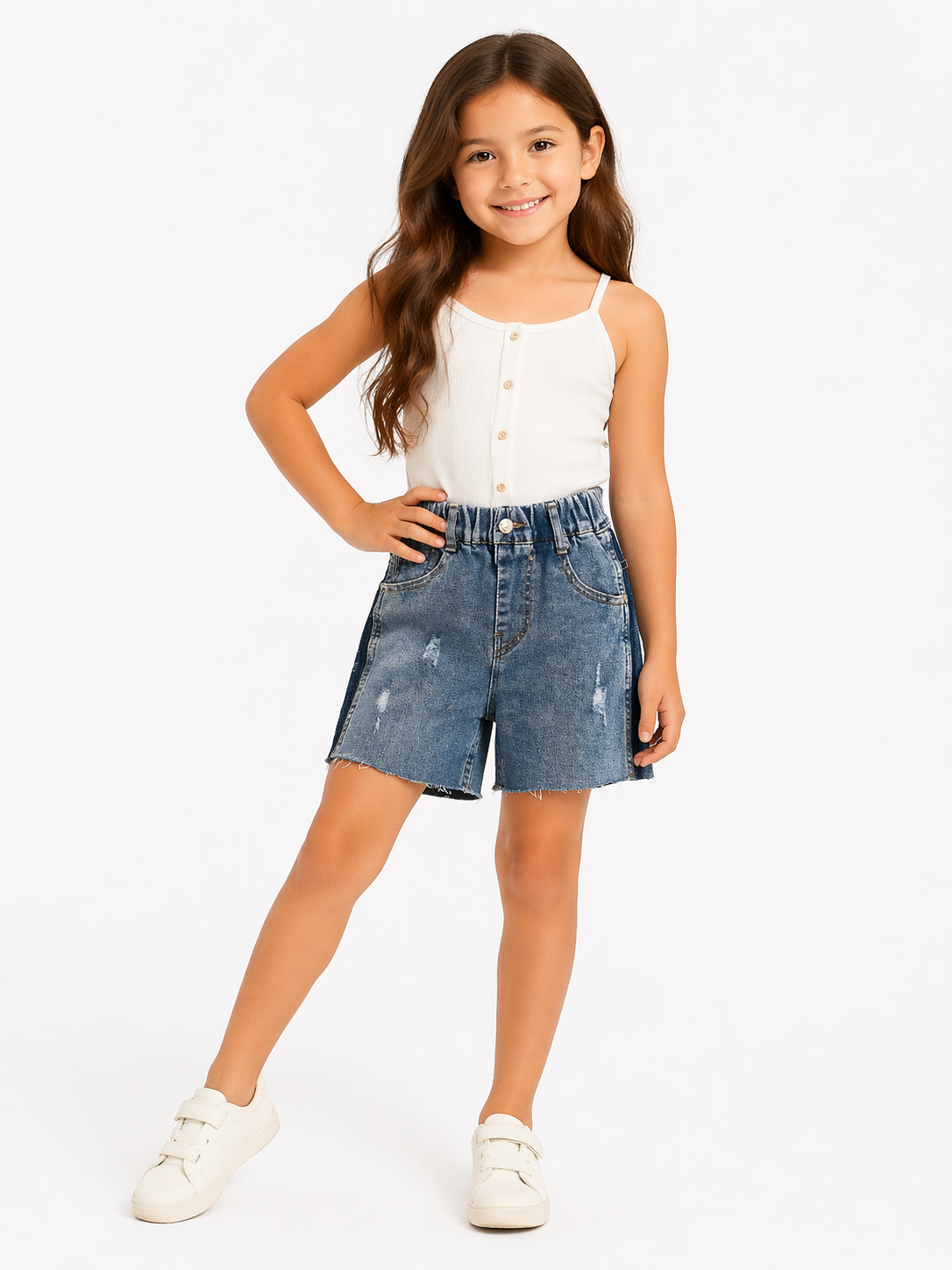 Distressed Denim Shorts