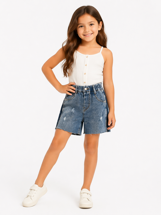 Distressed Denim Shorts