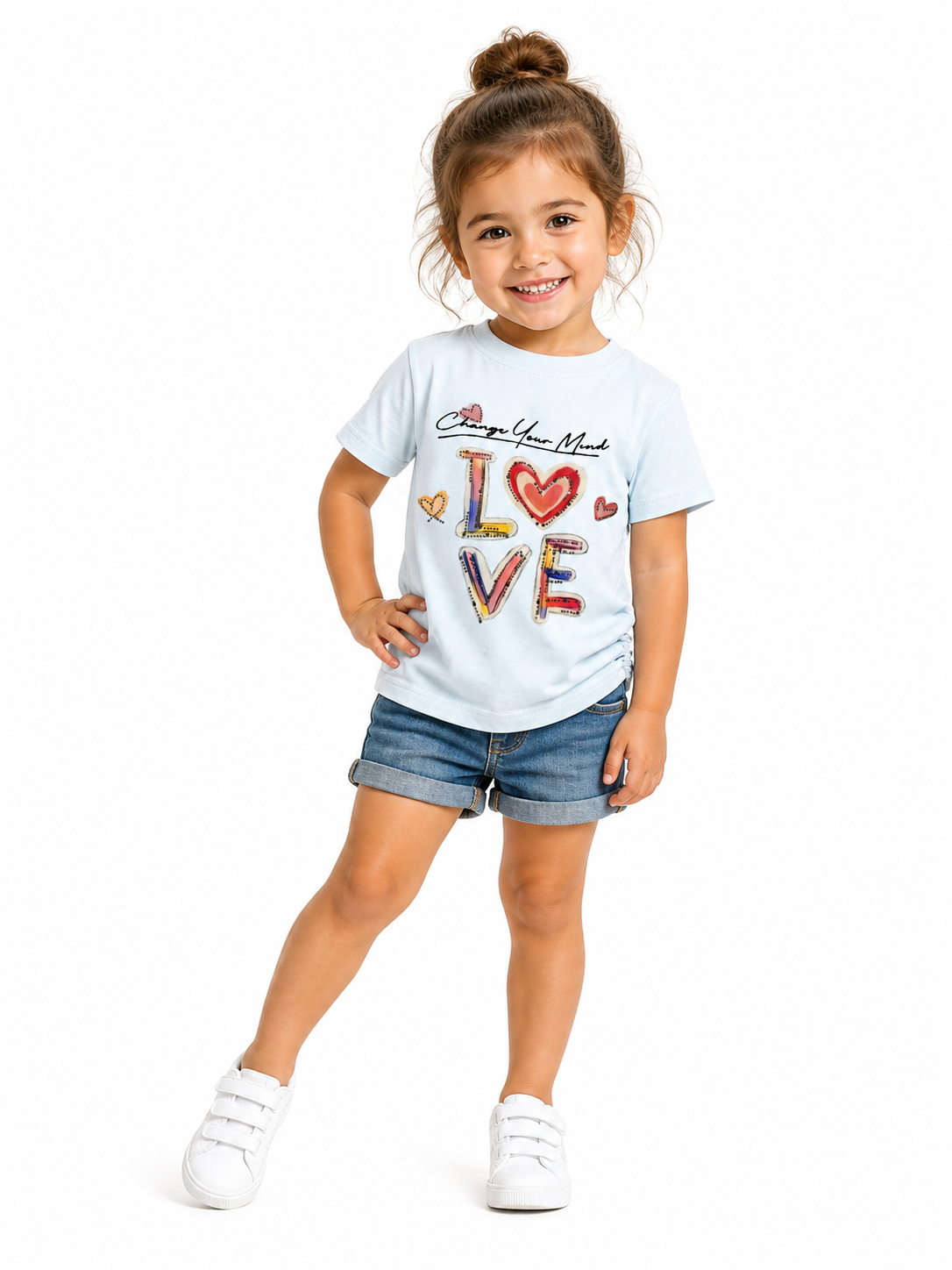 Love Graphic Kids T-Shirt – Light Blue