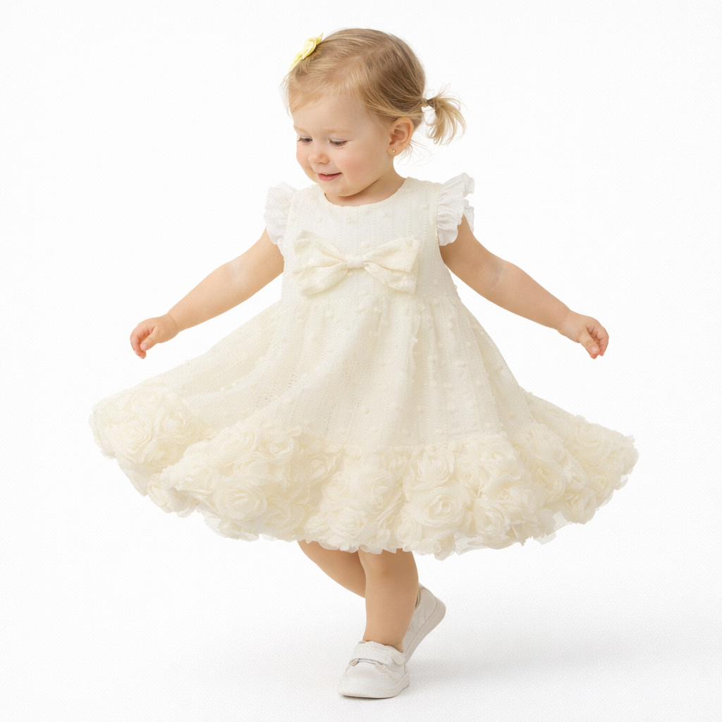 Ivory Flower Hem Dress