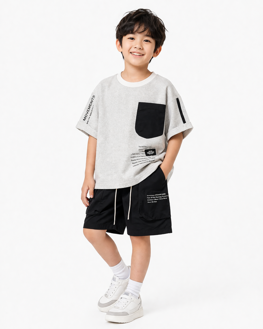Urban Motion Pocket Tee & Cargo Shorts Set