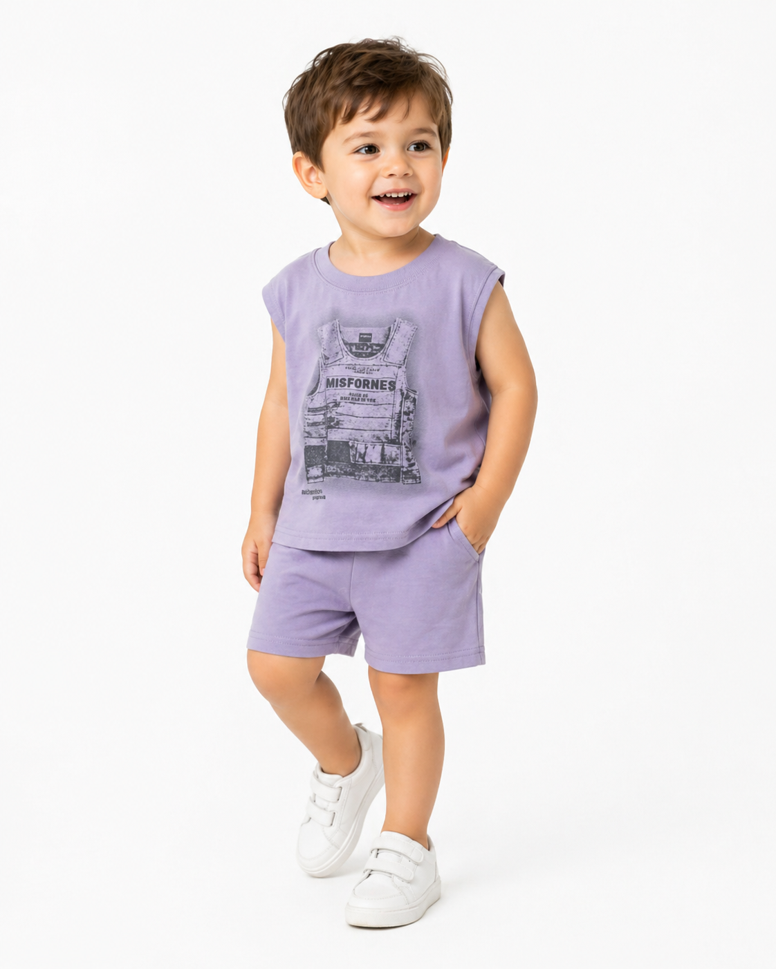 Lavender Graphic T-Shirt & Shorts Set