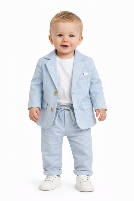 Baby Boy Light Blue Formal Suit Set