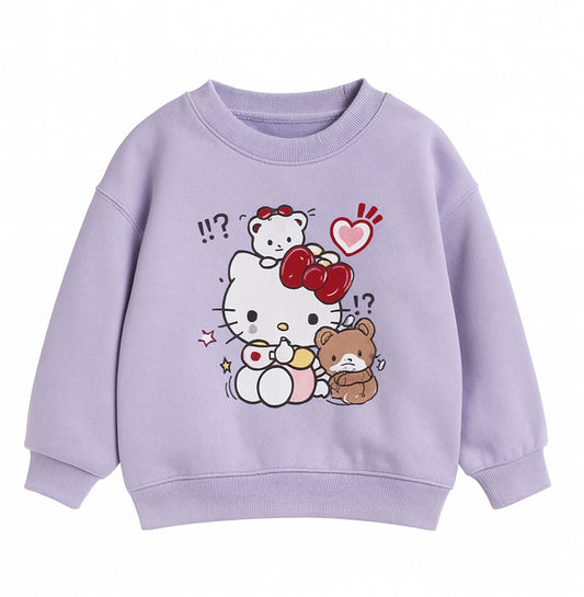 Purple Hello Kitty Printed Sweatshirt