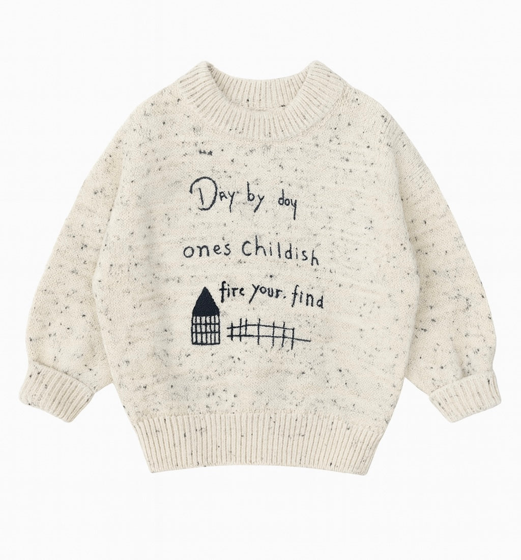 Speckled Beige Knit Sweater
