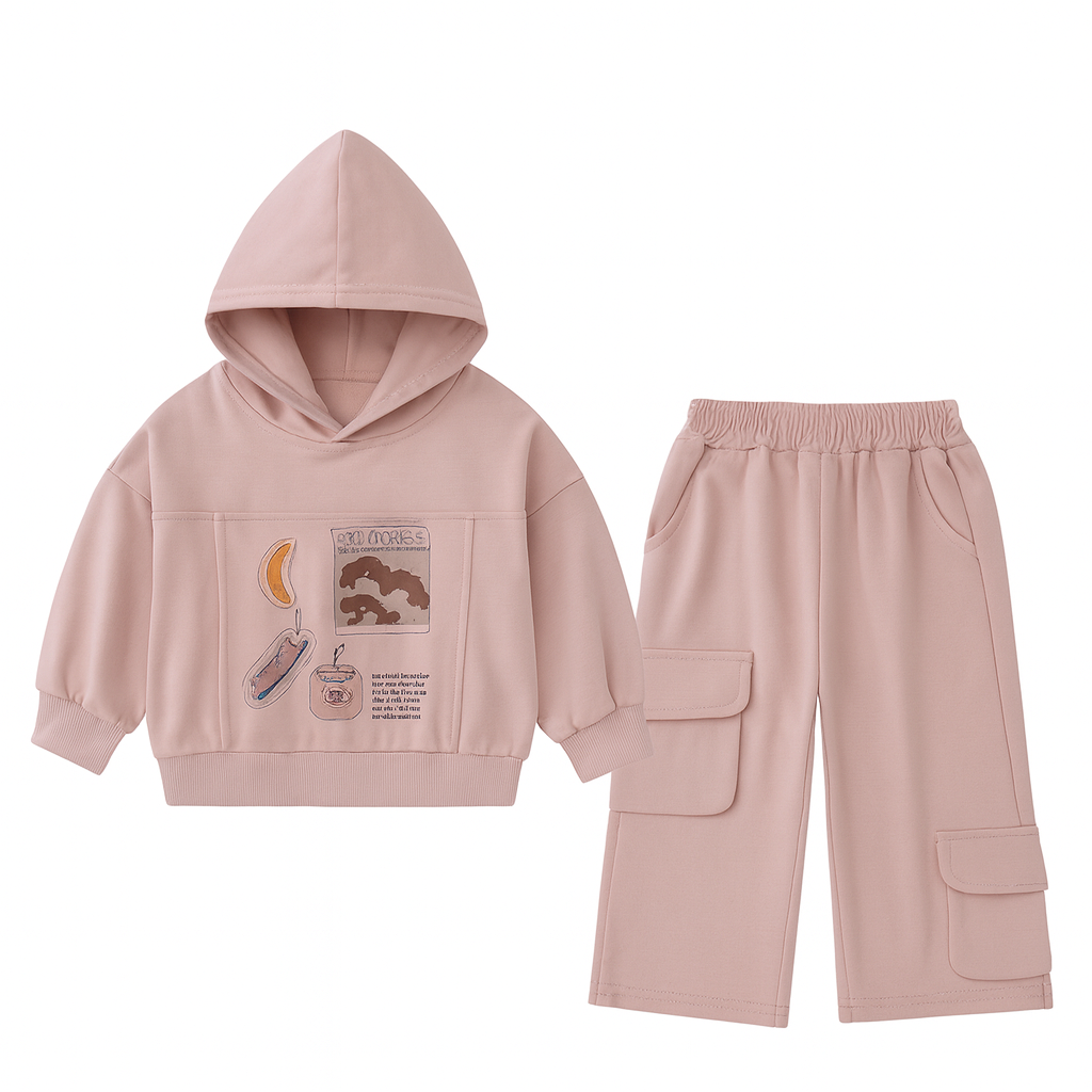 Pink Hoodie and Cargo Pants Set