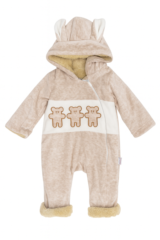 Beige Teddy Bear Baby Jumpsuit