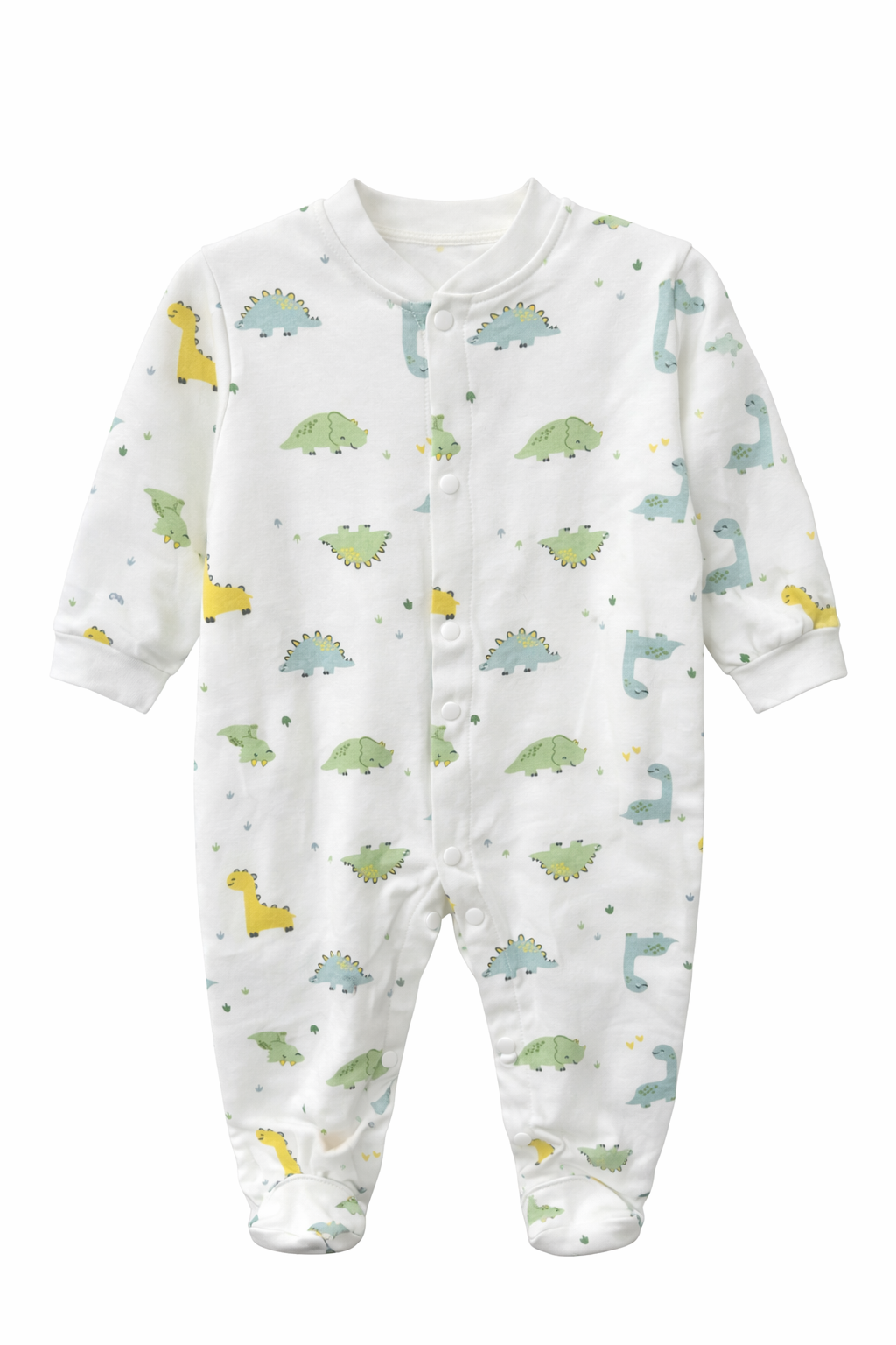 Ribbed Baby Romper – Dino Pattern