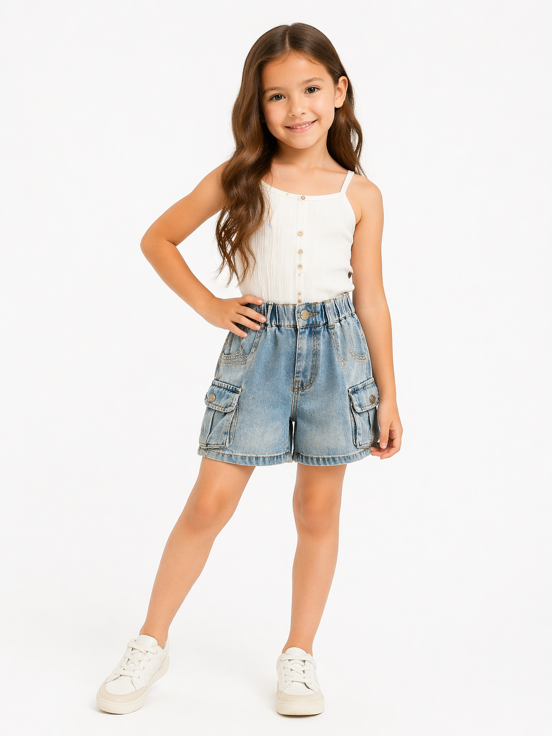 Cargo Denim Shorts