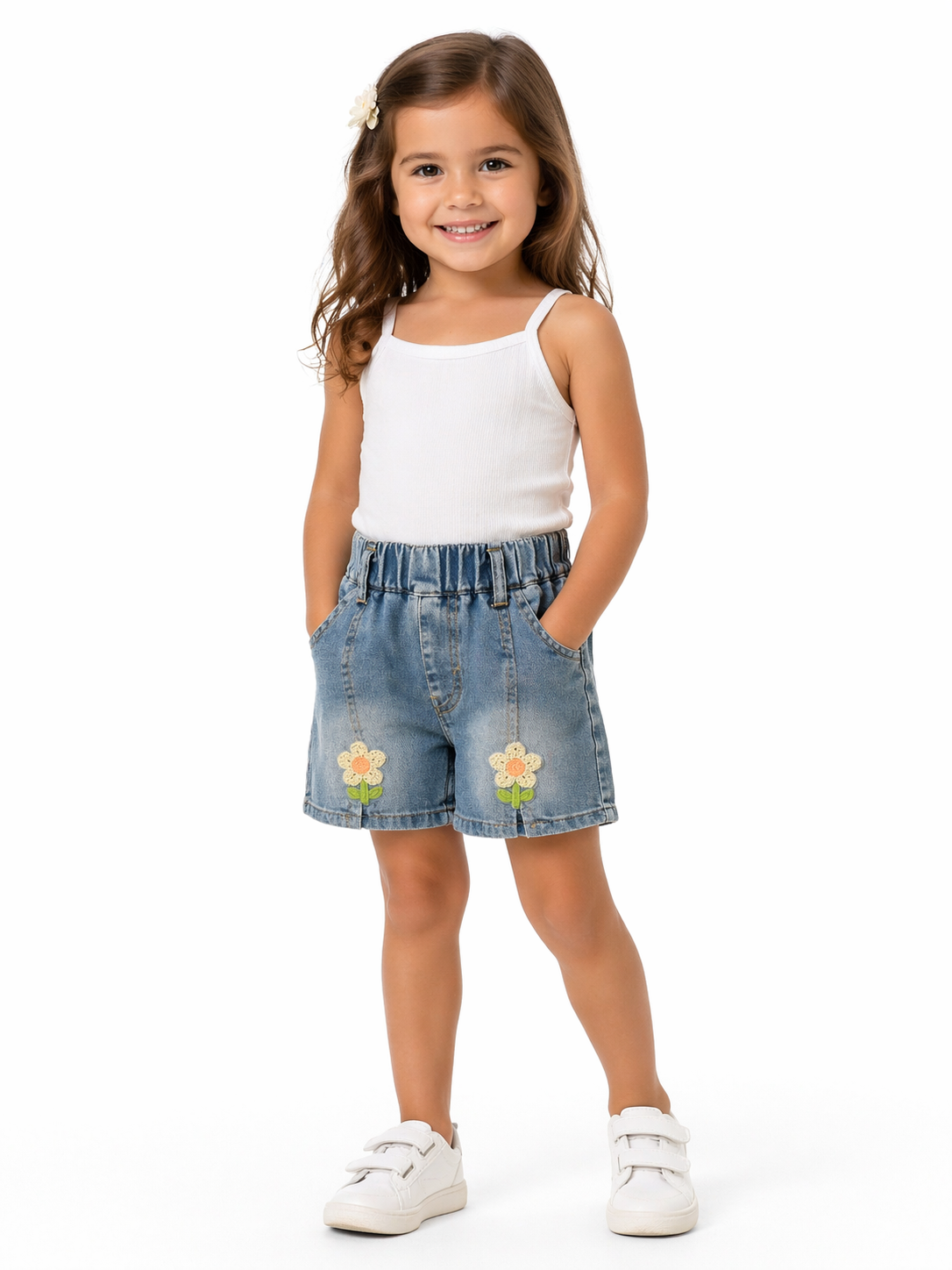 Floral Denim Shorts