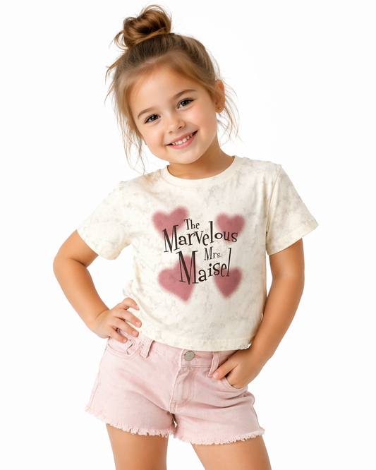 Graphic Crop Tee – Heart Print