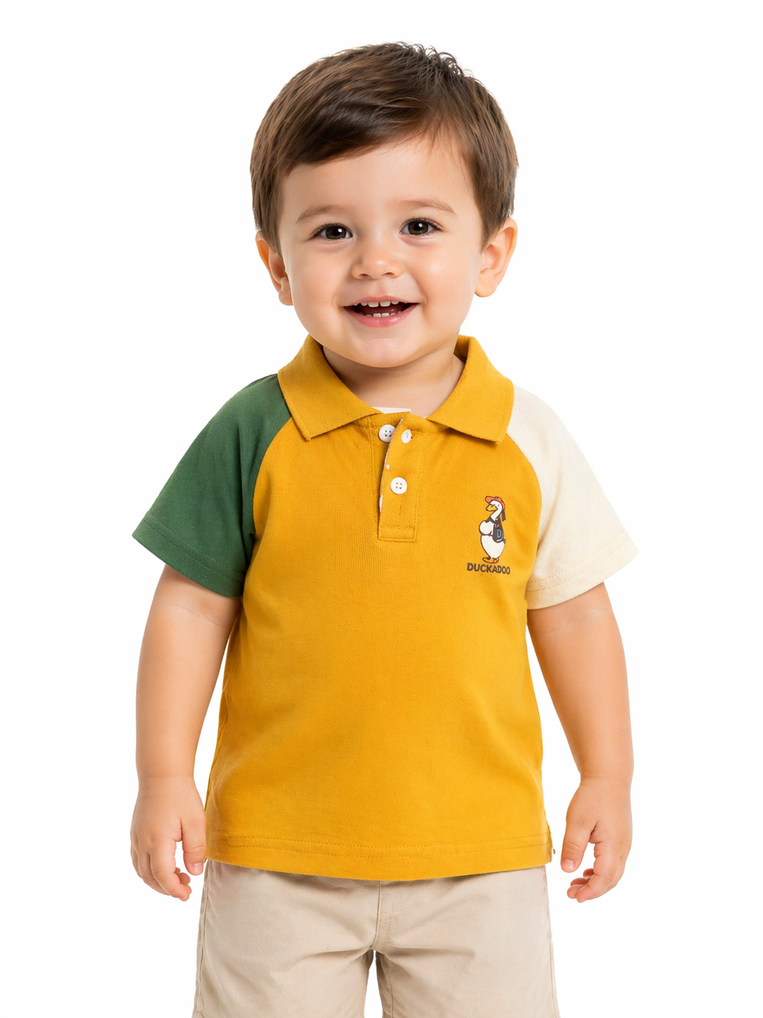 Boys Yellow Duck Graphic Polo T-Shirt