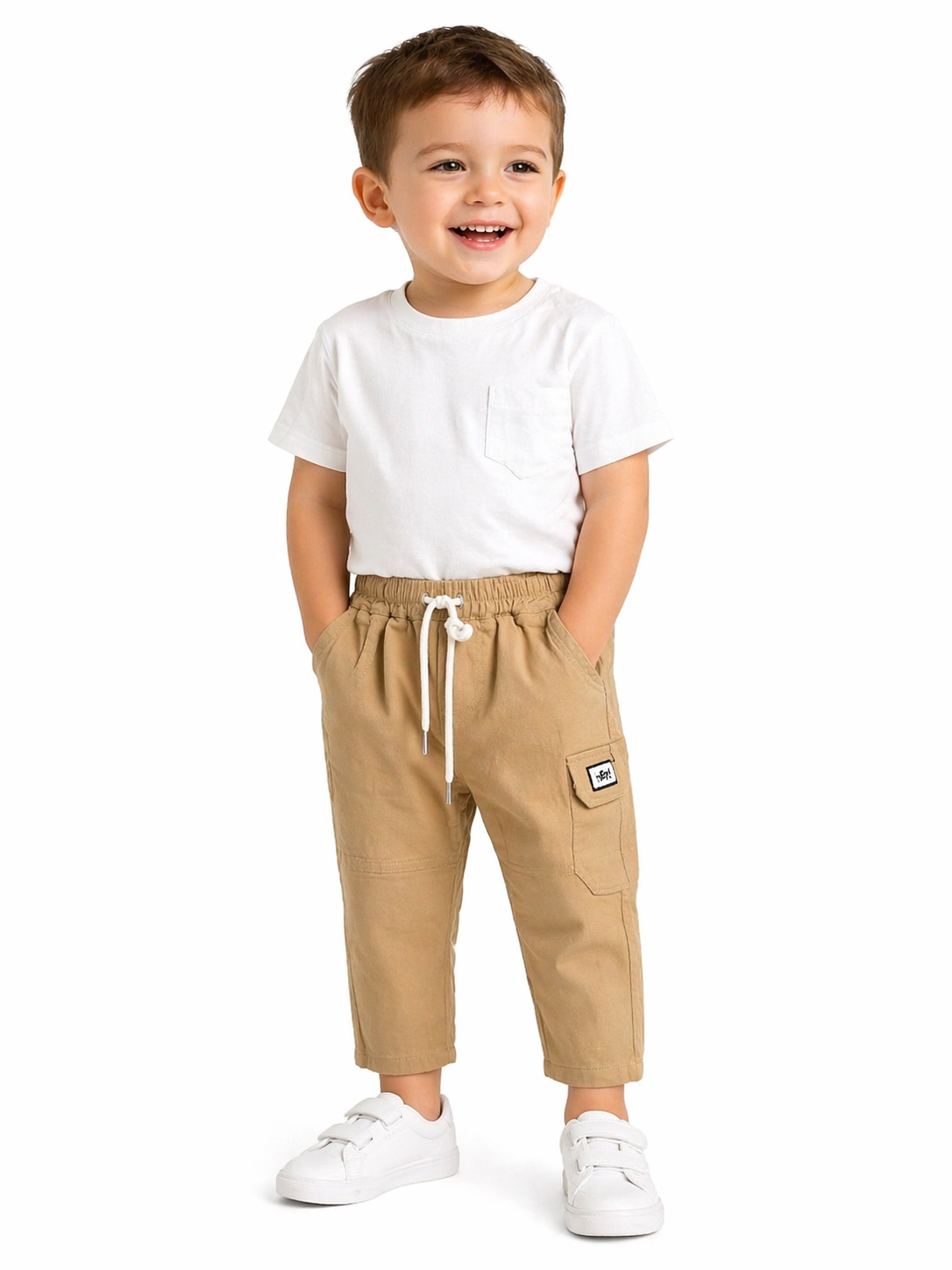 Beige Drawstring Pants