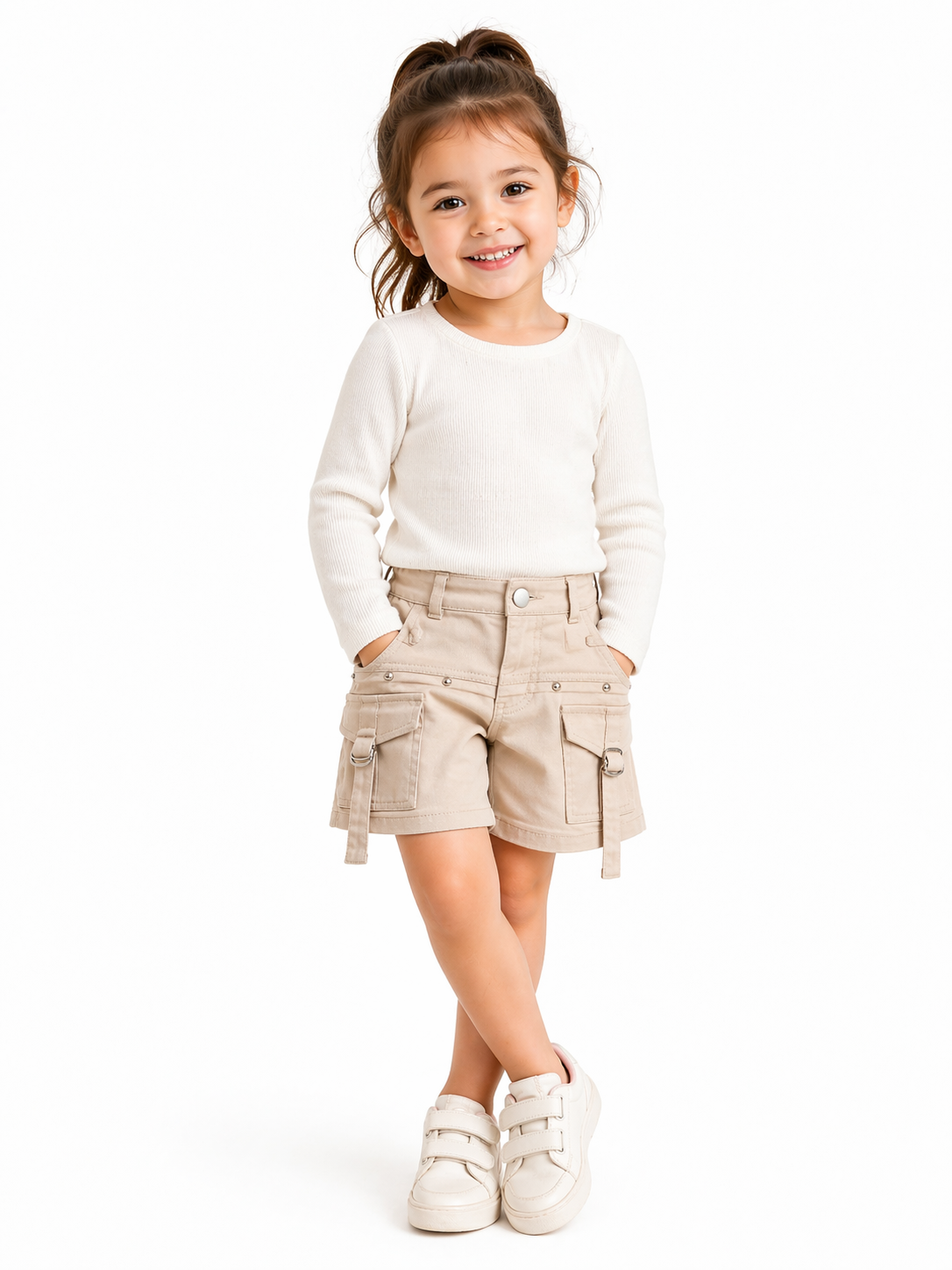 Utility Cargo Shorts with Strap Detail