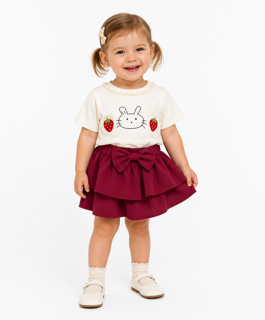 Sweet Bunny & Berry Baby Outfit Set