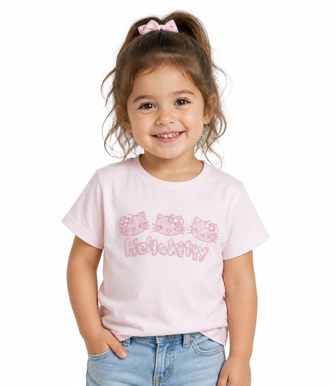 Hello Kitty Sparkle Graphic Kids T-Shirt – pink