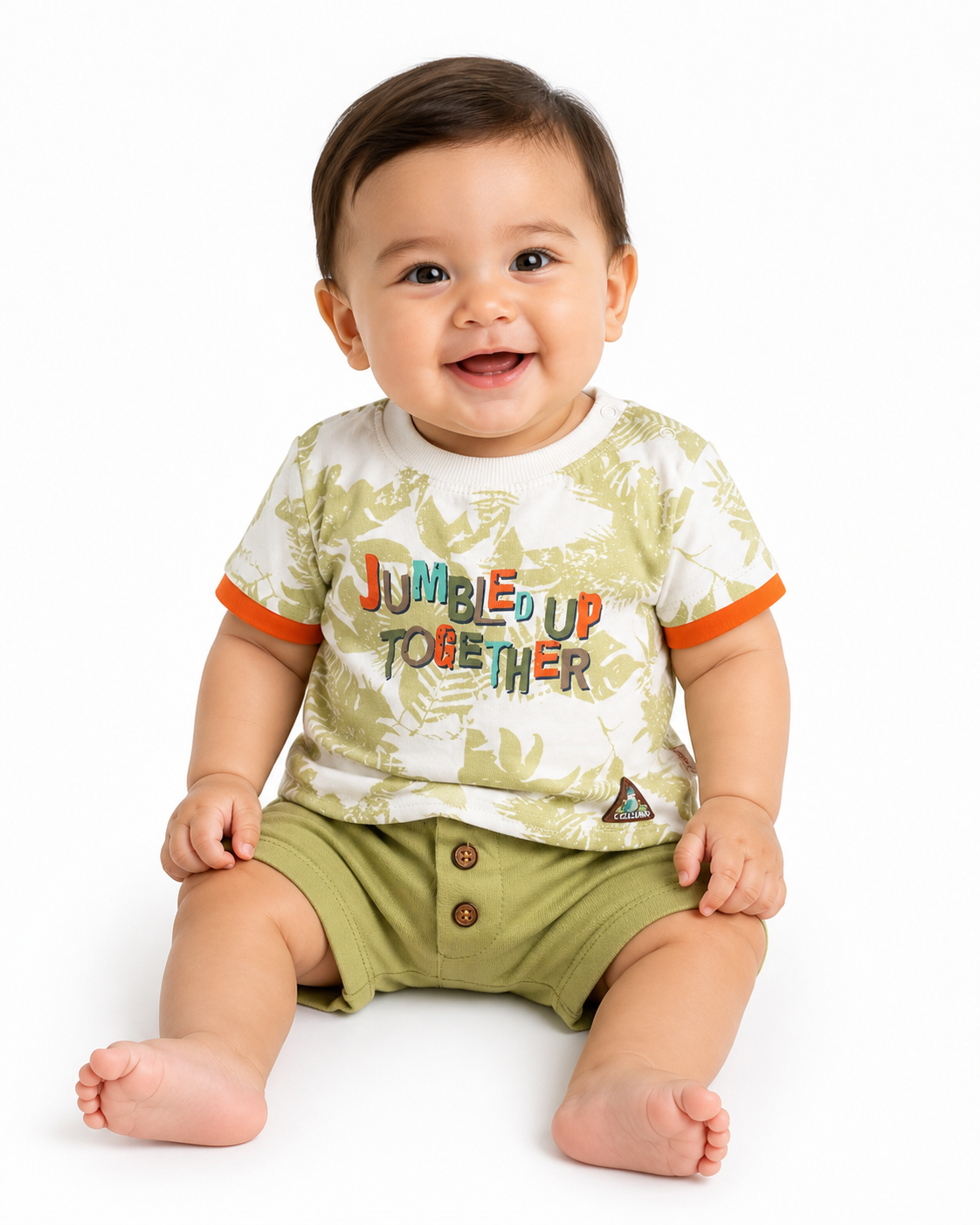Baby Boys Tropical Print Tee & Shorts Set