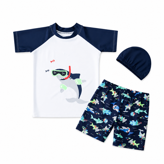 Little Diver Shark Rash Guard Swim Set