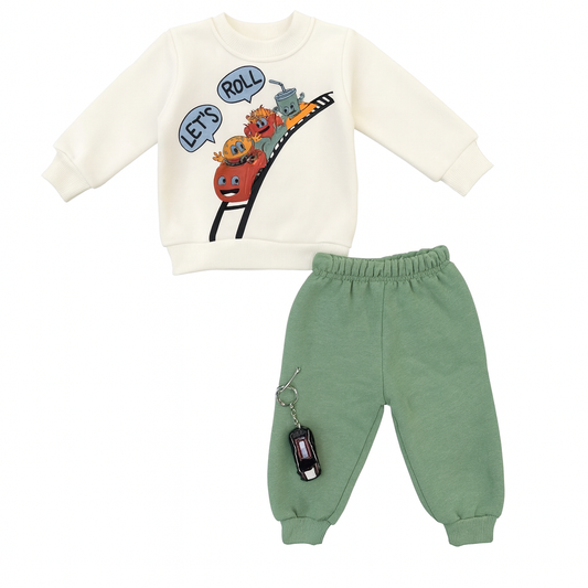 Let's roll green fleece set
